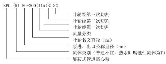 SPG管道屏蔽泵型号意义